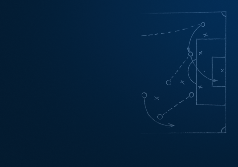 Visualisation of football pitch background in SciSports style with additional instructions.