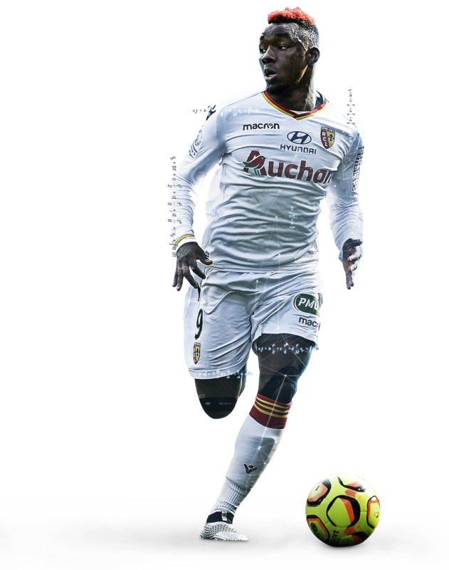 Visualisation of Duverne at RC Lens with data around him